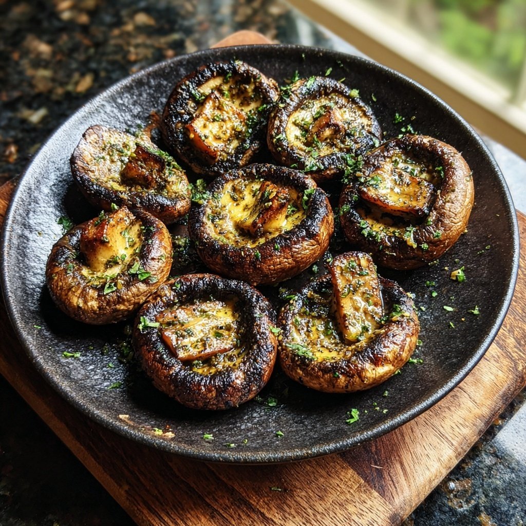 Gegrillte Champignons Kräuter Art