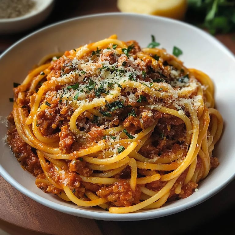 Linsen-Bolognese aus einem Topf