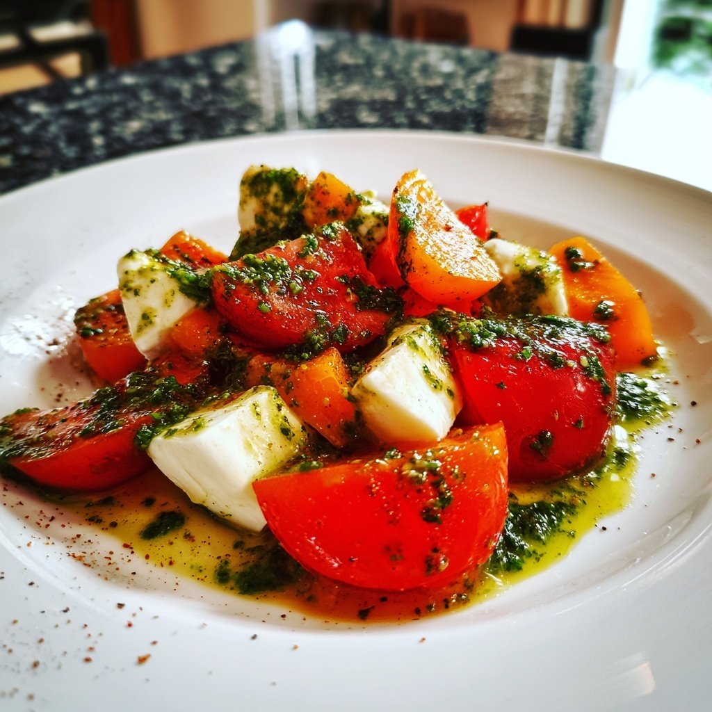 Tomaten-Mozzarella-Salat mit Pesto