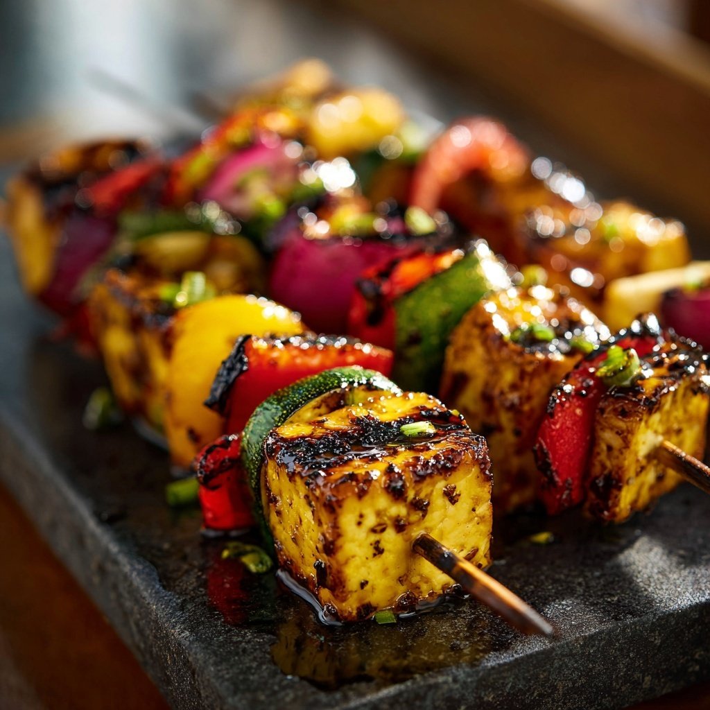 Grillspieße Mit Gemüse Und Tofu