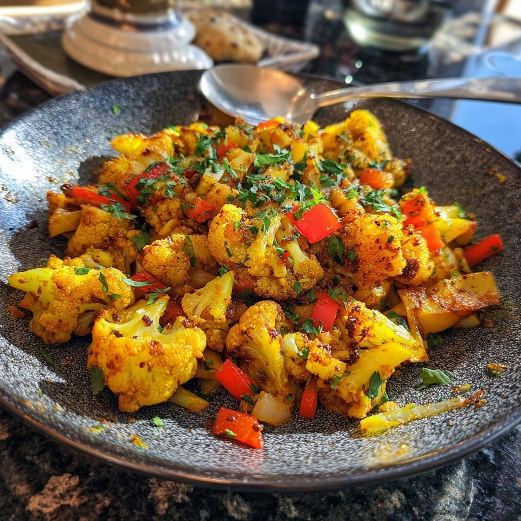 Blumenkohl Pfanne Mit Curry Gewürz