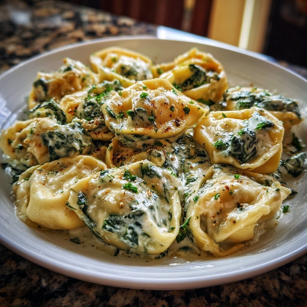 Gefüllte Tortellini mit Parmesancreme
