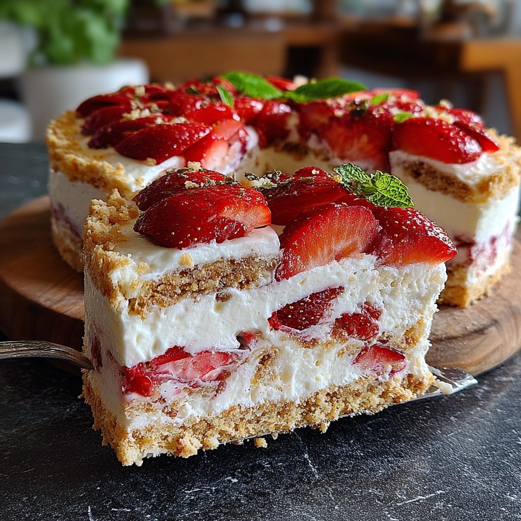 Erdbeer Joghurt Torte Mit Biskuit