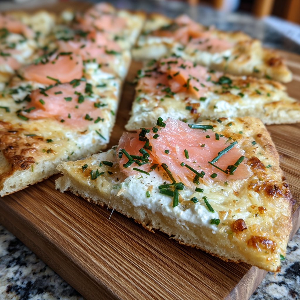 Flammkuchen mit Räucherlachs